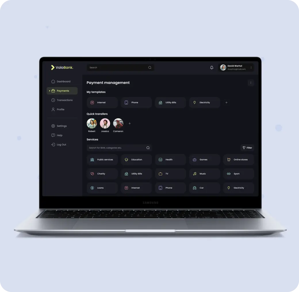 VoloBank feature 1