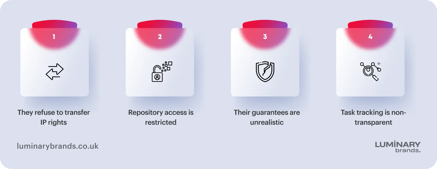 red flags when choosing the right web development partner