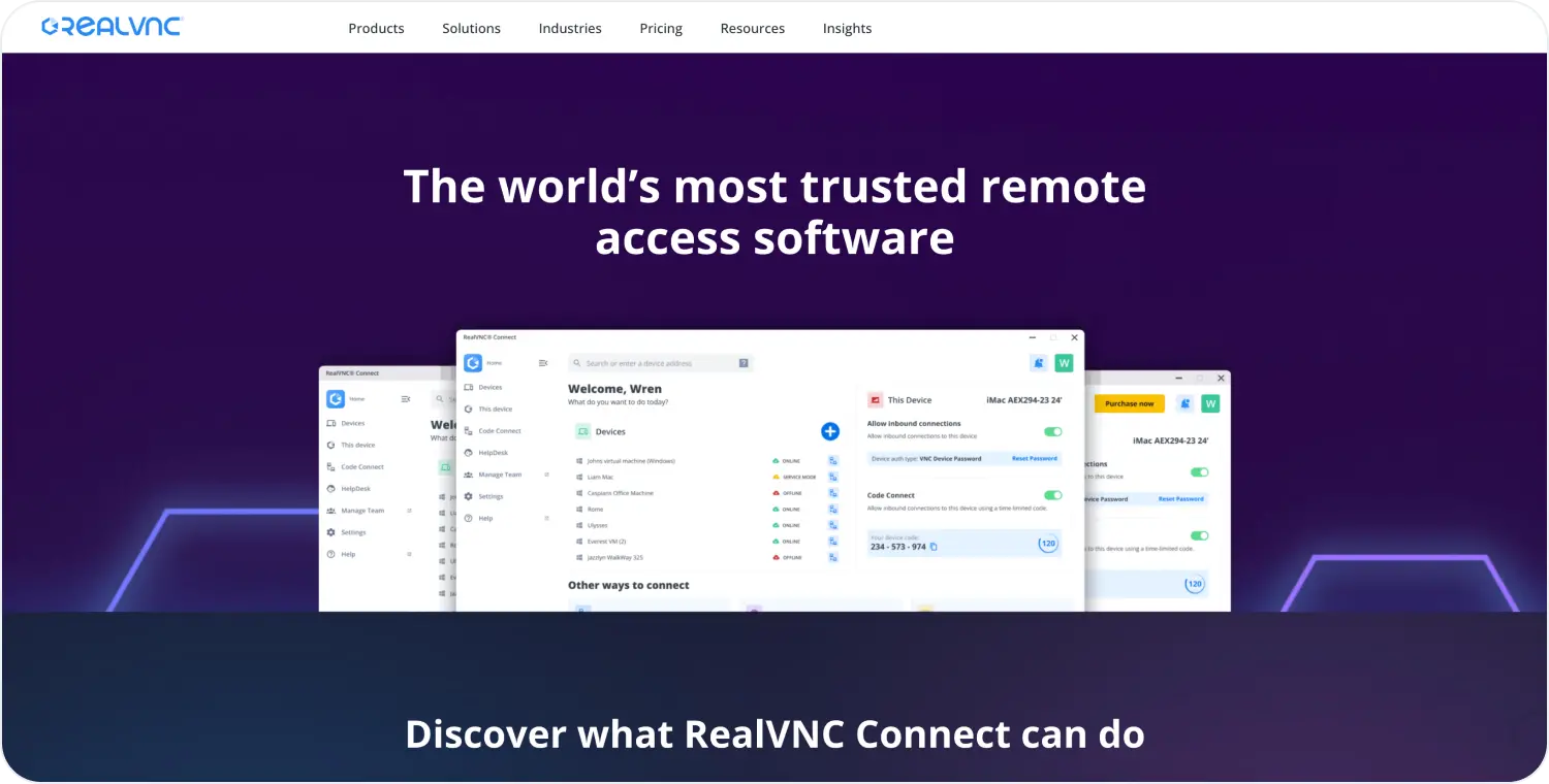 realvnc connect