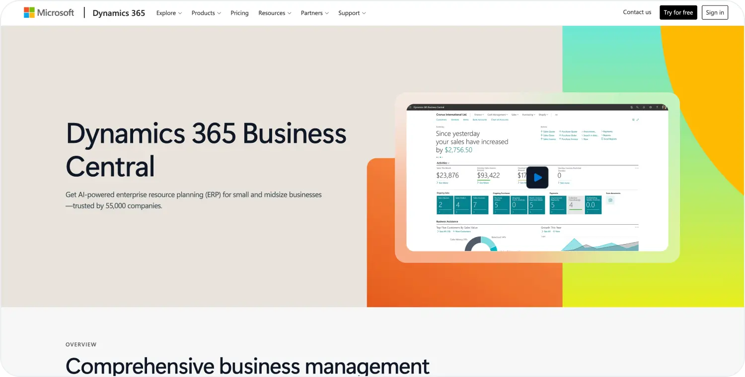 microsoft dynamics 365 business central