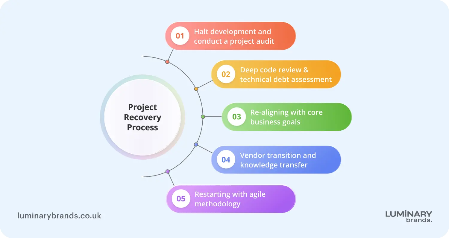 the 5 step software project recovery process
